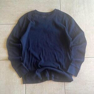 Navy blue thermal long sleeve shirt